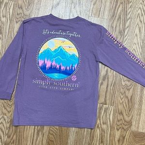 Preteen Girl Simply Southern Youth M & Plaid Black & White Shirt Size L (10/ 12)